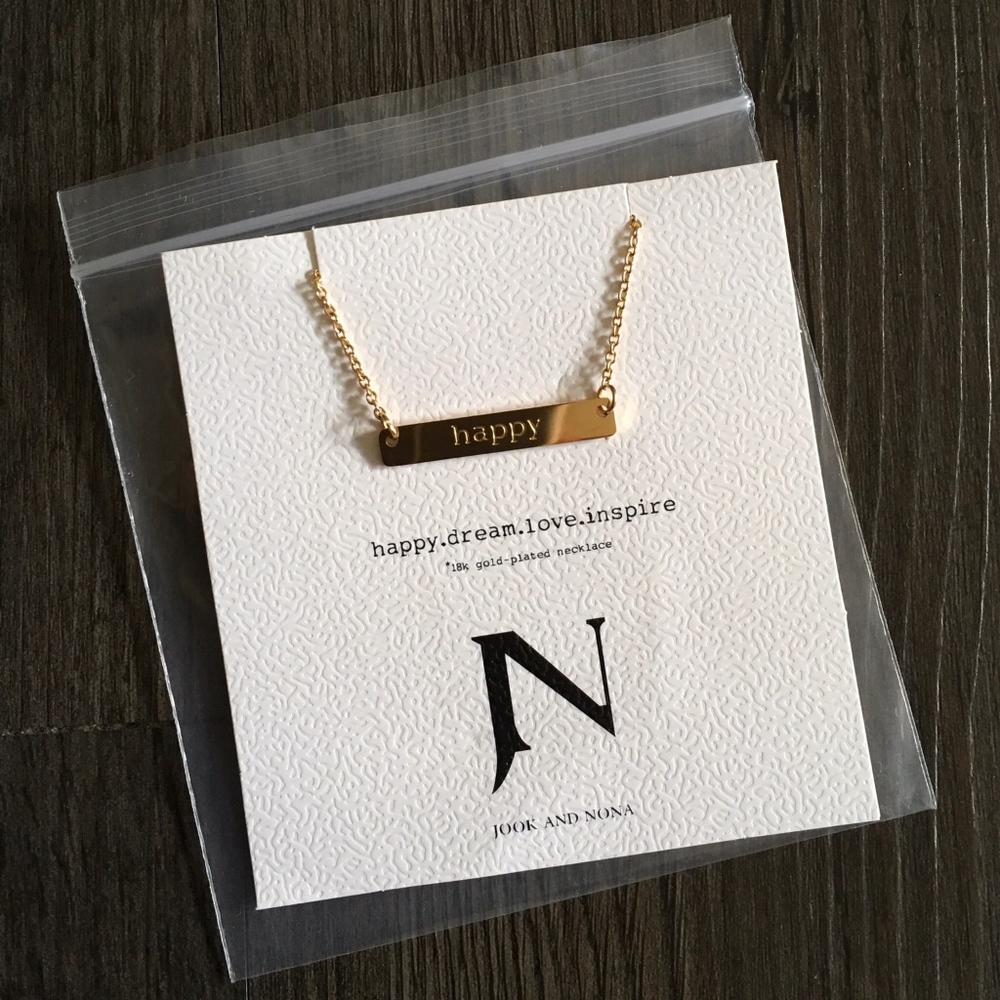 Jook And Nona Happy necklace 18k gold plated